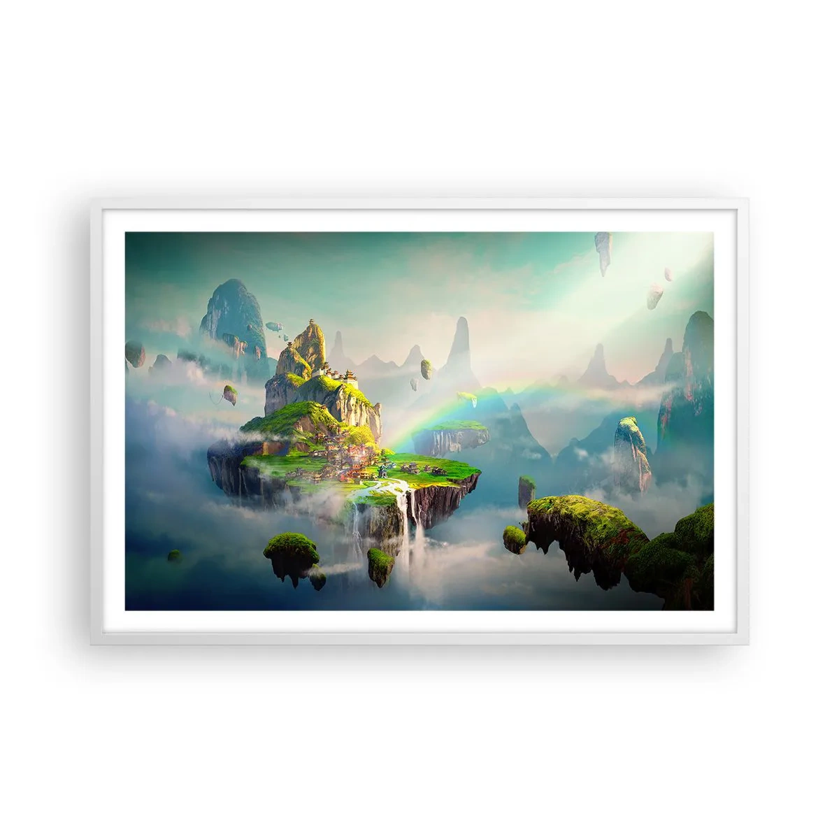 Poster in cornice bianca - In mezzo al cielo: isole fortunate - 91x61 cm