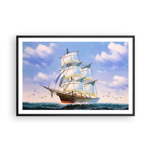 Poster in cornice nera - Con orgoglio nel vento - 91x61 cm