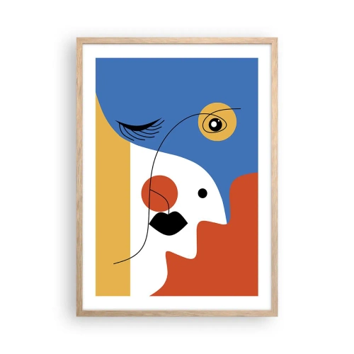 Poster in cornice rovere chiaro - Ritratto decostruito - 50x70 cm