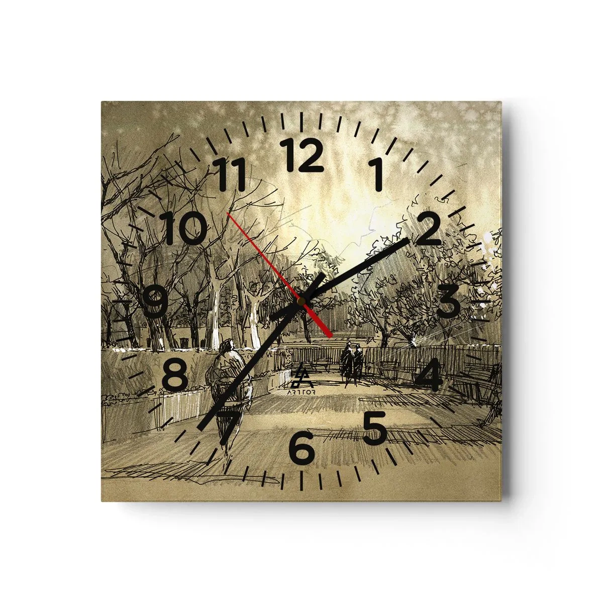 Orologio da parete - Orologio in Vetro - Attimo fermato con la penna - 40x40 cm