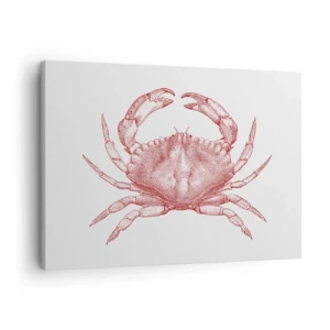Quadro su tela - Stampe su Tela - Disegno di un granchio in tonalità rossa - 70x50cm - Il granchio dei granchi - Decorazione murale moderna per soggiorno e camera da letto ARTTOR