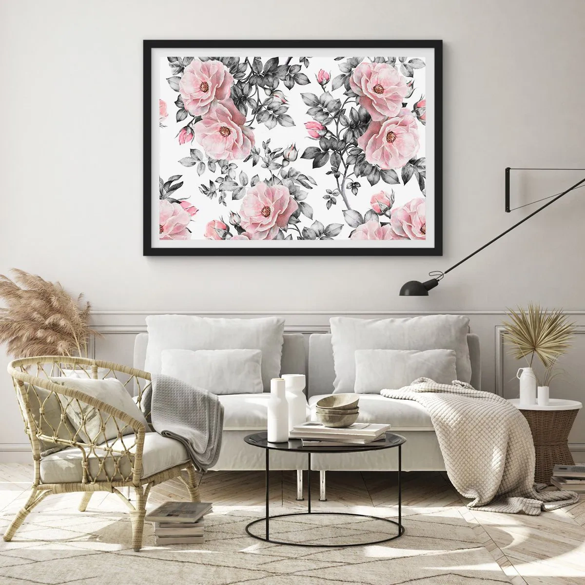 Poster in cornice nera - Perdersi tra le rose - 40x30 cm