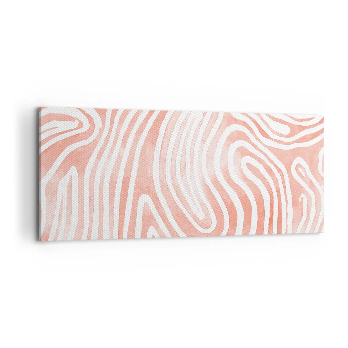 Quadro su tela - Stampe su Tela - Motivo astratto nei toni del rosa e del bianco - 120x50cm - Nel labirinto di corallo - Decorazione murale moderna per soggiorno e camera da letto ARTTOR