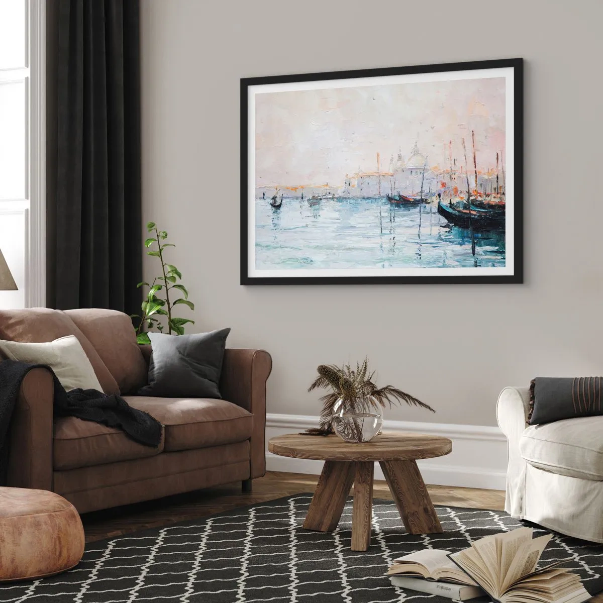 Poster in cornice nera - Dopo l'acqua, dopo la nebbia - 40x30 cm