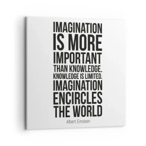 Quadro su tela - Stampe su Tela - Einstein sul potere dell'immaginazione - 60x60 cm