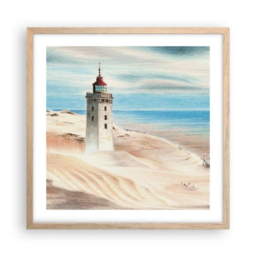 Poster in cornice rovere chiaro - Sempre guardando il mare - 50x50 cm