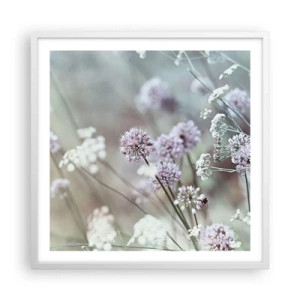 Poster in cornice bianca - Le dolci filigrane delle erbe - 60x60 cm