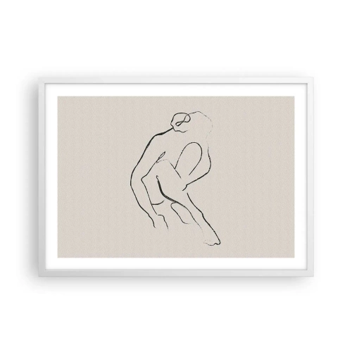 Poster in cornice bianca - Schizzo intimo - 70x50 cm