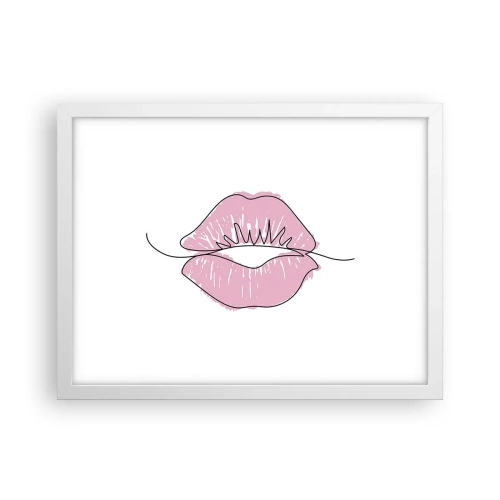 Poster in cornice bianca - Pronti al bacio? - 40x30 cm