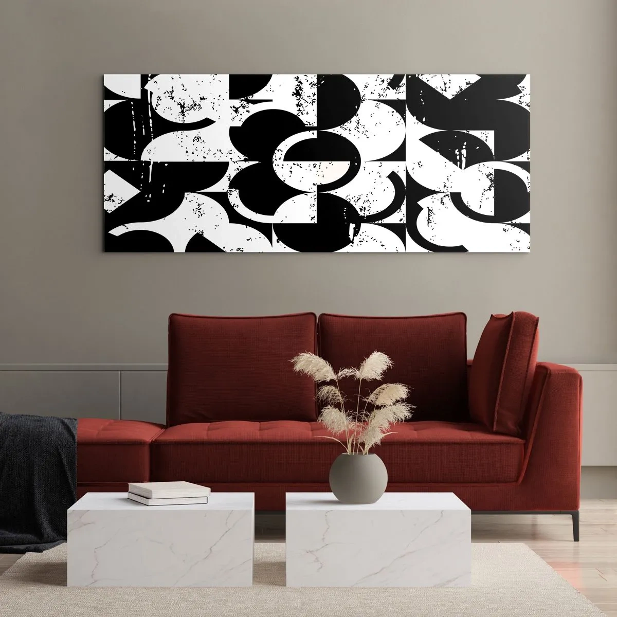 Quadro su vetro - Il bianco è bianco, il nero è nero - 100x40 cm