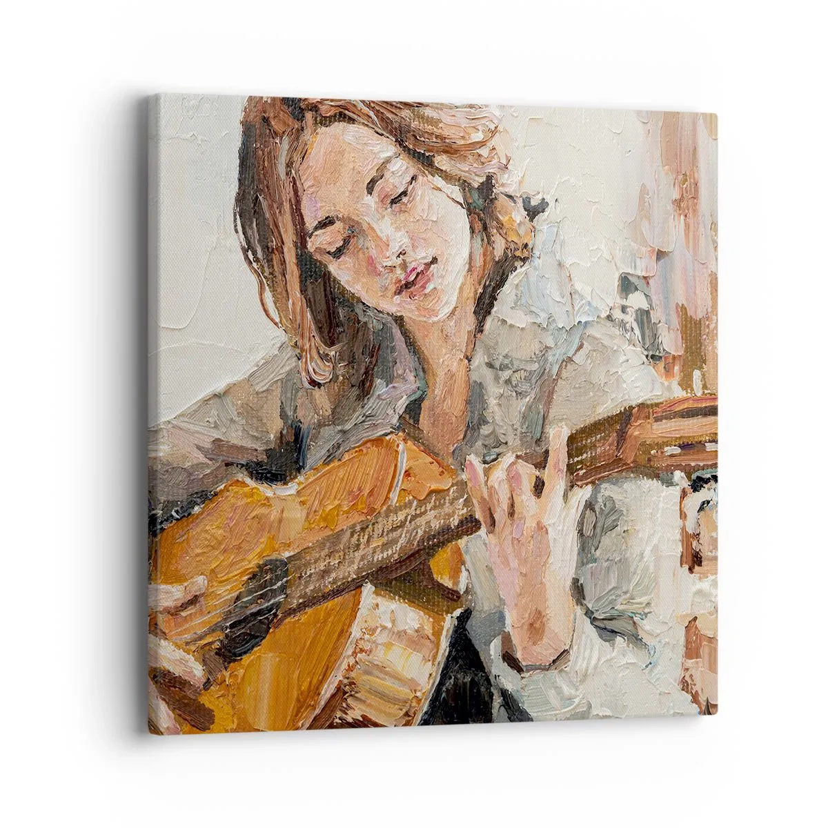 Quadro su tela - Stampe su Tela - Concerto per chitarra e cuore di ragazza - 40x40 cm