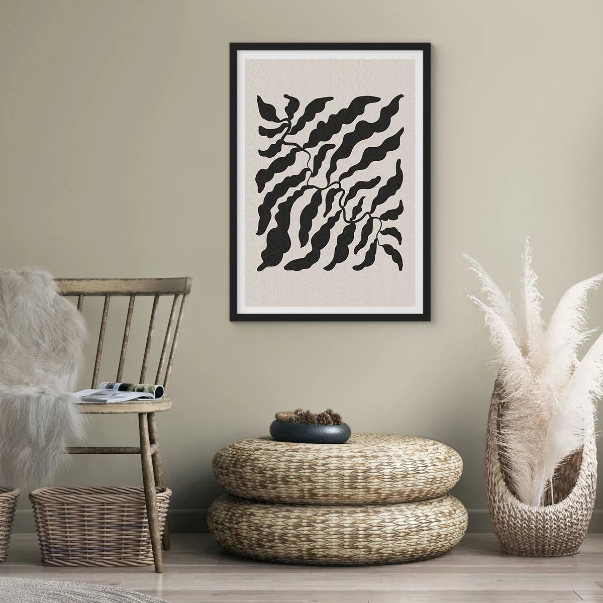 Poster in cornice nera - La natura del quadrato - 40x50 cm