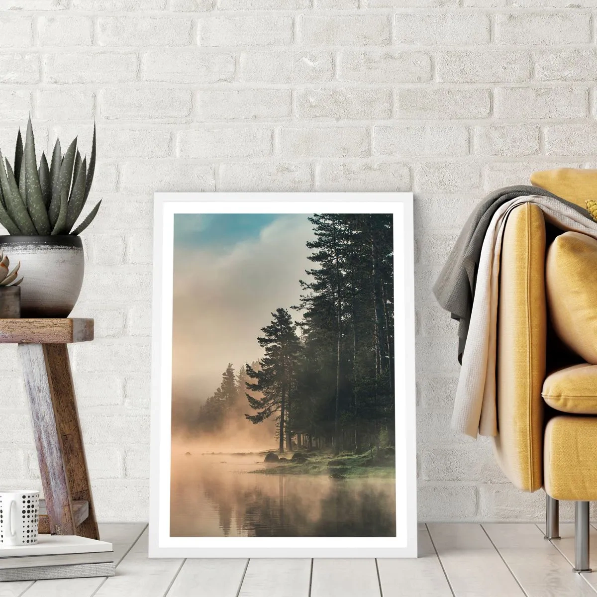 Poster in cornice bianca - La nascita del giorno - 70x100 cm