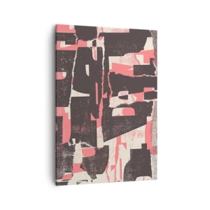 Quadro su tela - Stampe su Tela - Una composizione astratta nei toni del rosa e del marrone. - 50x70cm - Tutto il rumore - Decorazione murale moderna per soggiorno e camera da letto ARTTOR