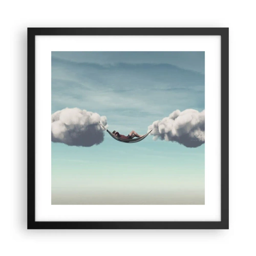 Poster in cornice nera - La felicità del momento - 40x40 cm