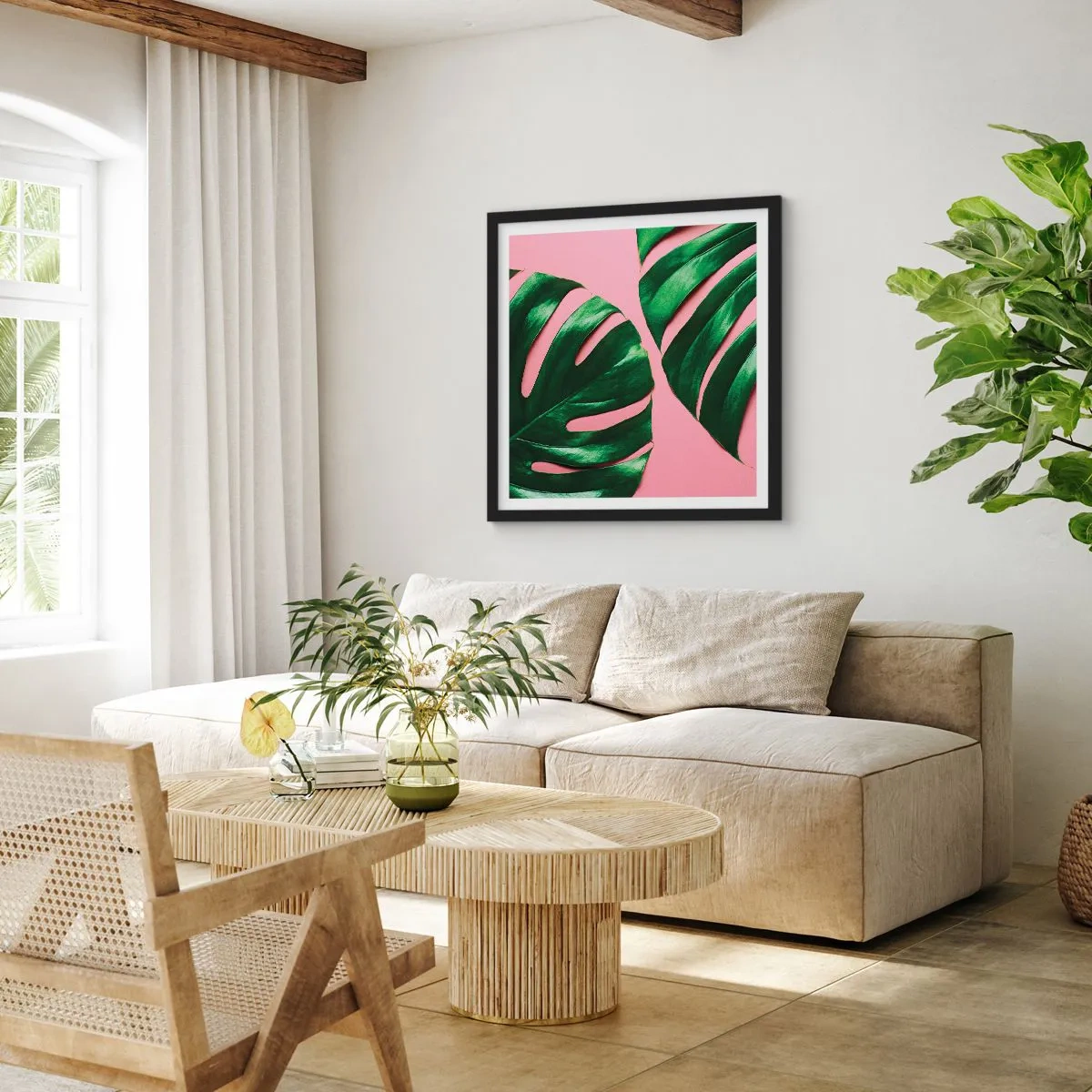 Poster in cornice nera - Appuntamento in verde - 40x40 cm