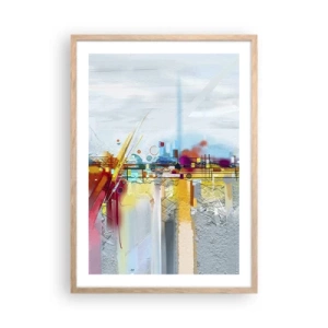 Poster in cornice rovere chiaro - Il ponte della gioia sul fiume della vita - 50x70 cm