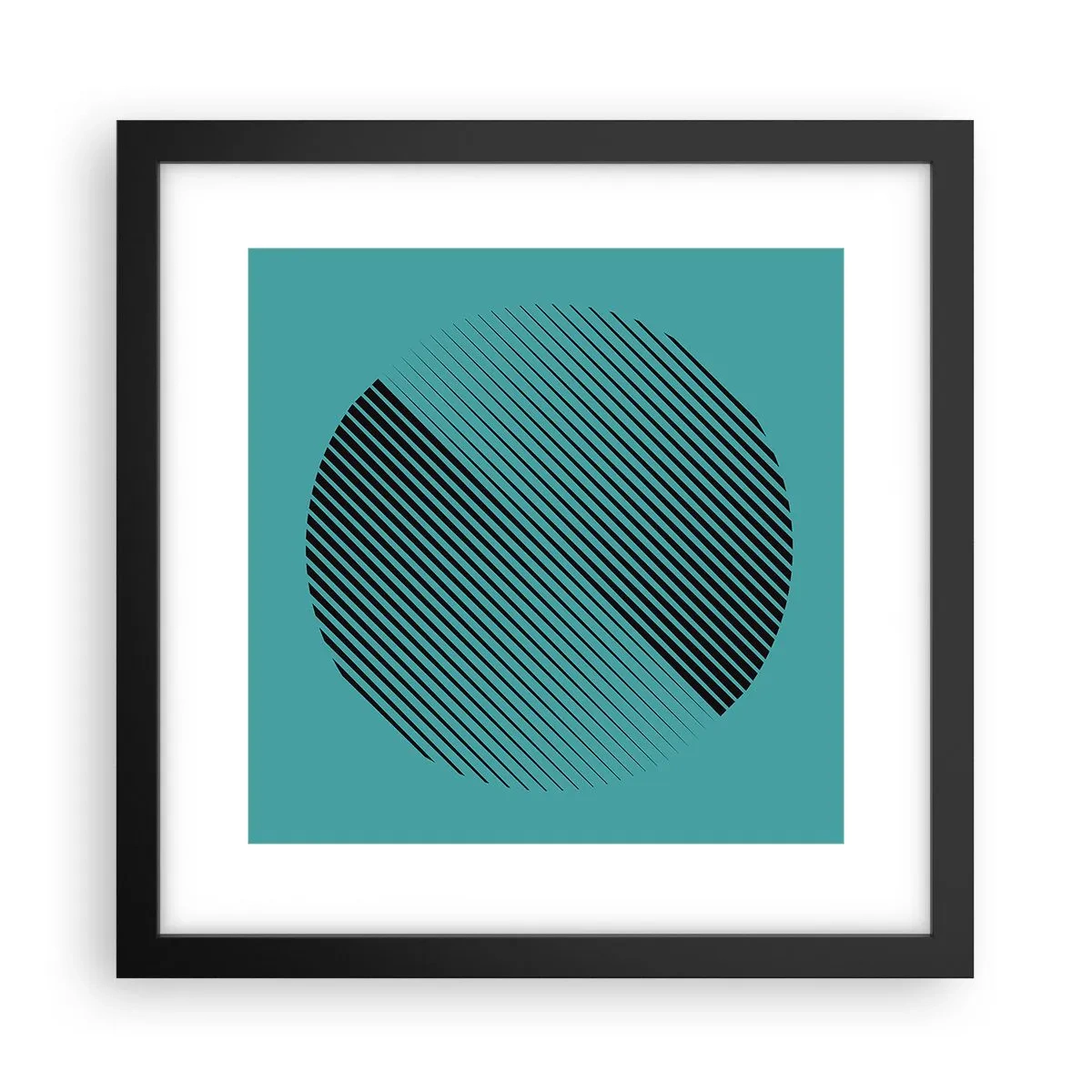 Poster in cornice nera - Cerchio: variazione geometrica - 30x30 cm