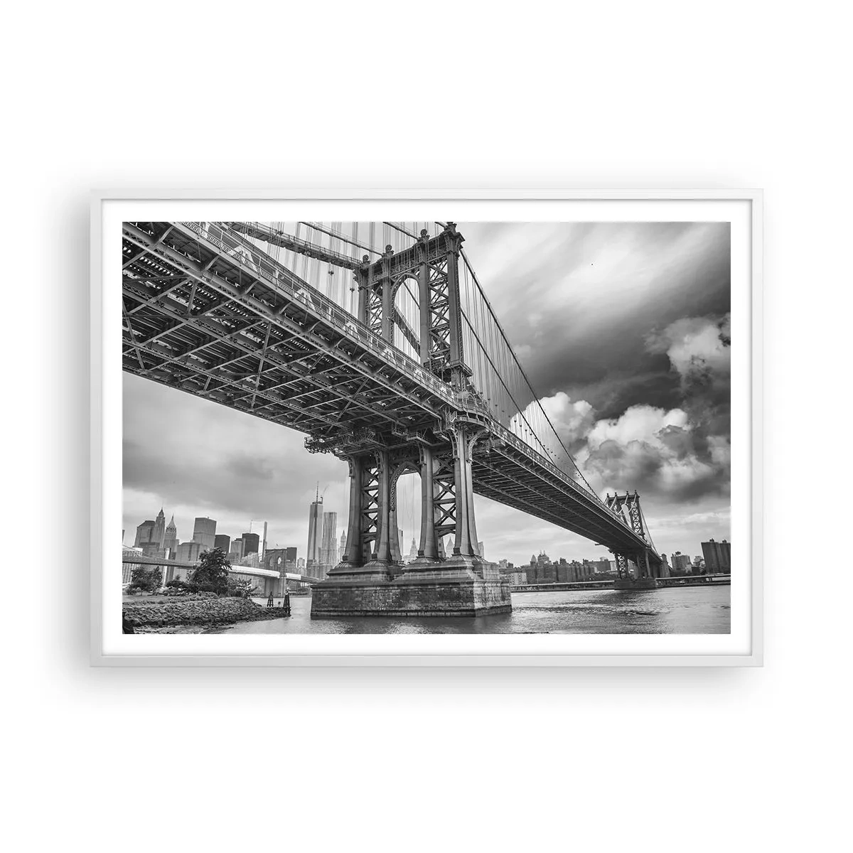 Poster in cornice bianca - Verso il cuore della città - 100x70 cm