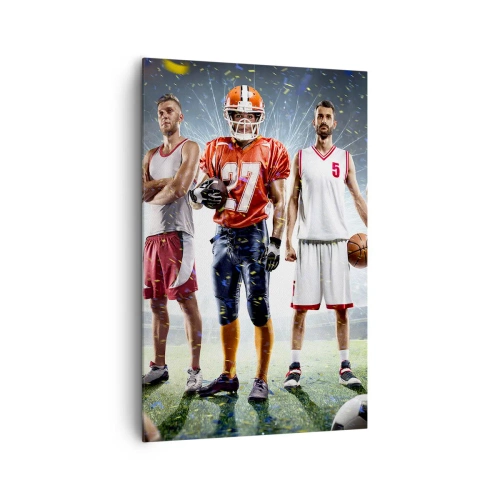 Quadro su tela - Stampe su Tela - Una scena dinamica di atleti di varie discipline nello stadio sotto i riflettori - 80x120cm - I campi dei gladiatori - Decorazione murale moderna per soggiorno e camera da letto ARTTOR