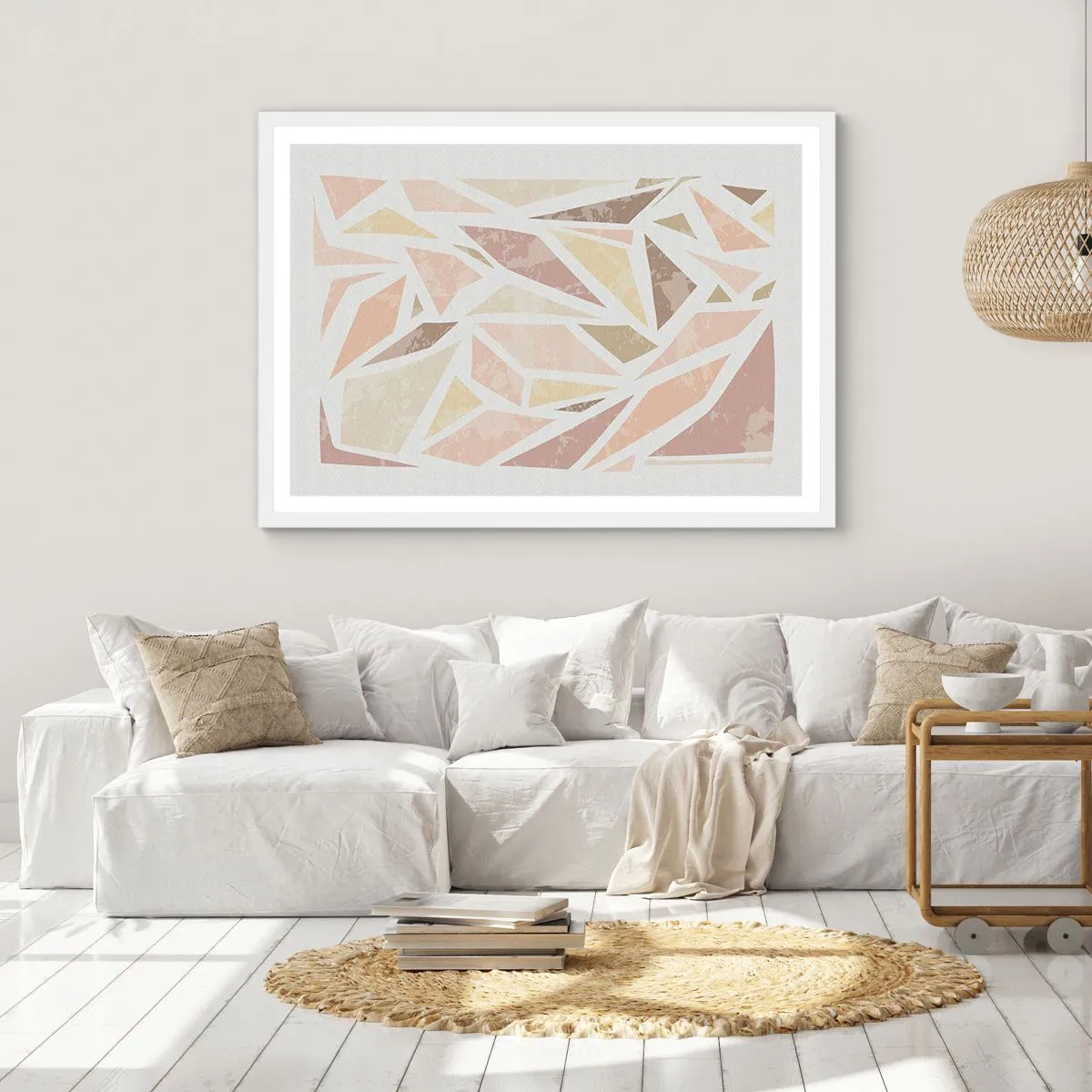 Poster in cornice bianca - Composizione da vetrata - 70x50 cm