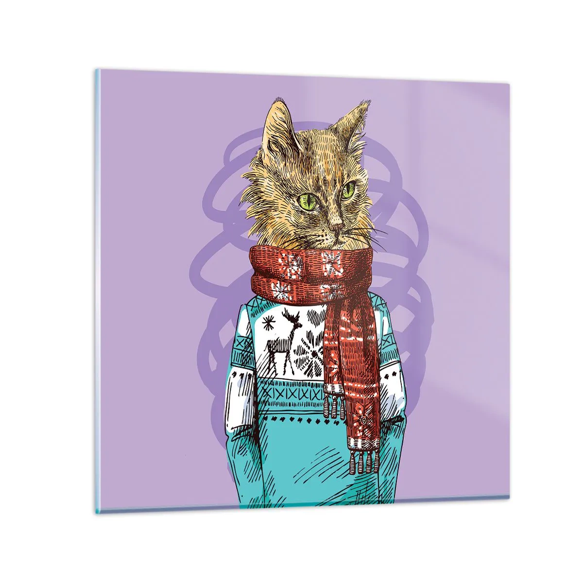 Quadro su vetro - Un gatto non solo con gli stivali - 40x40 cm