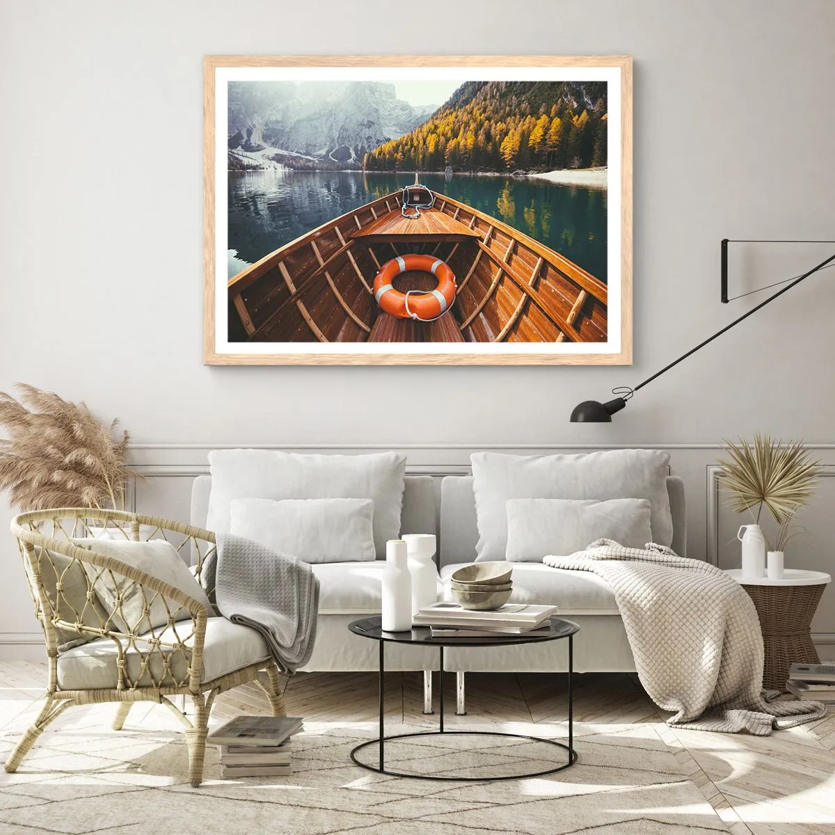 Poster in cornice rovere chiaro - Gita sui monti - 50x40 cm