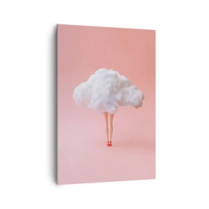 Quadro su tela - Stampe su Tela - Gambe in una nuvola su sfondo rosa - 70x100cm - Dolce promessa - Decorazione murale moderna per soggiorno e camera da letto ARTTOR