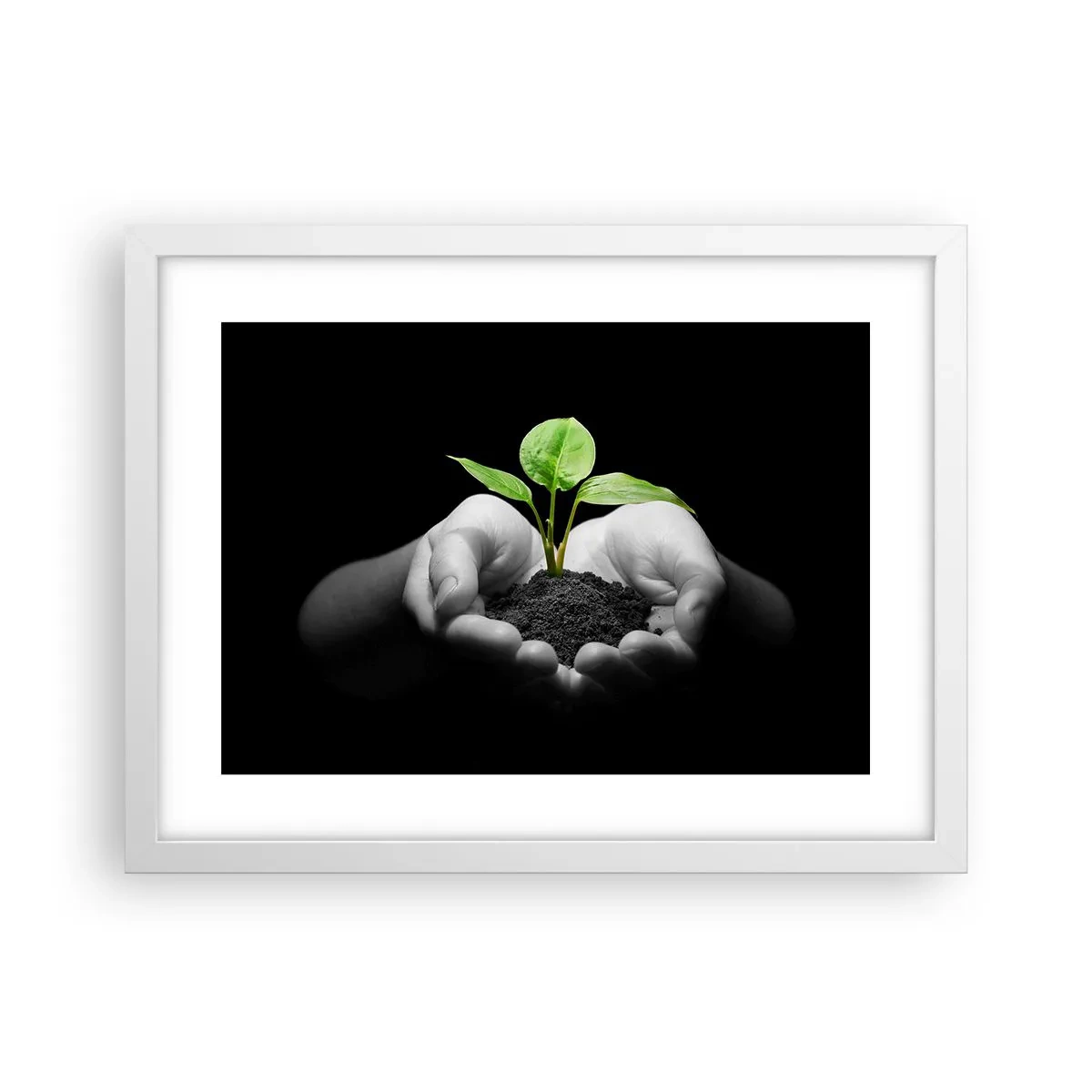 Poster in cornice bianca - Amo la natura, la proteggo - 40x30 cm
