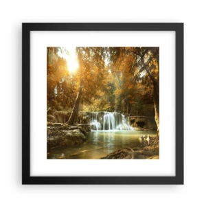 Poster in cornice nera - Cascata nel parco - 30x30 cm