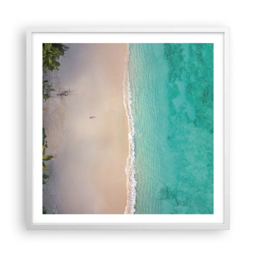 Poster in cornice bianca - Spiaggia del paradiso - 60x60 cm