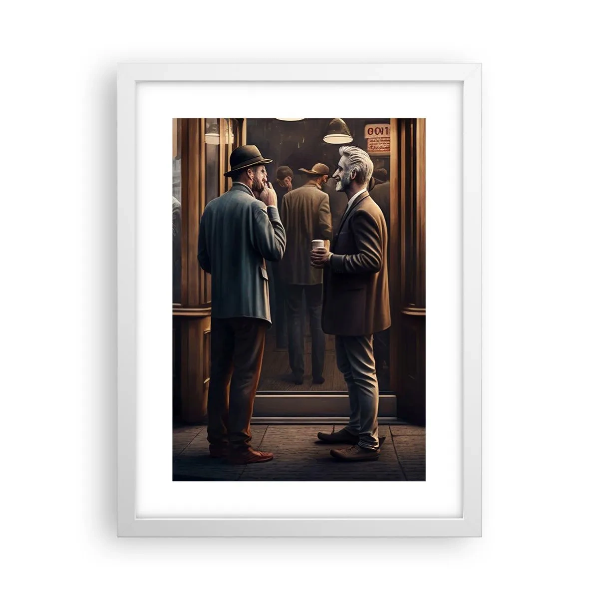 Poster in cornice bianca - Il buon momento della giornata - 30x40 cm