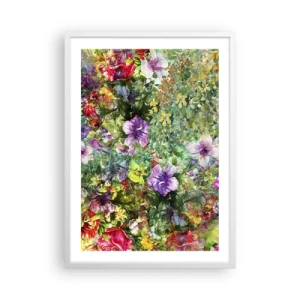 Poster in cornice bianca - Perdersi nei fiori - 50x70 cm
