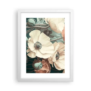 Poster in cornice bianca - Il sussurro dei papaveri - 30x40 cm