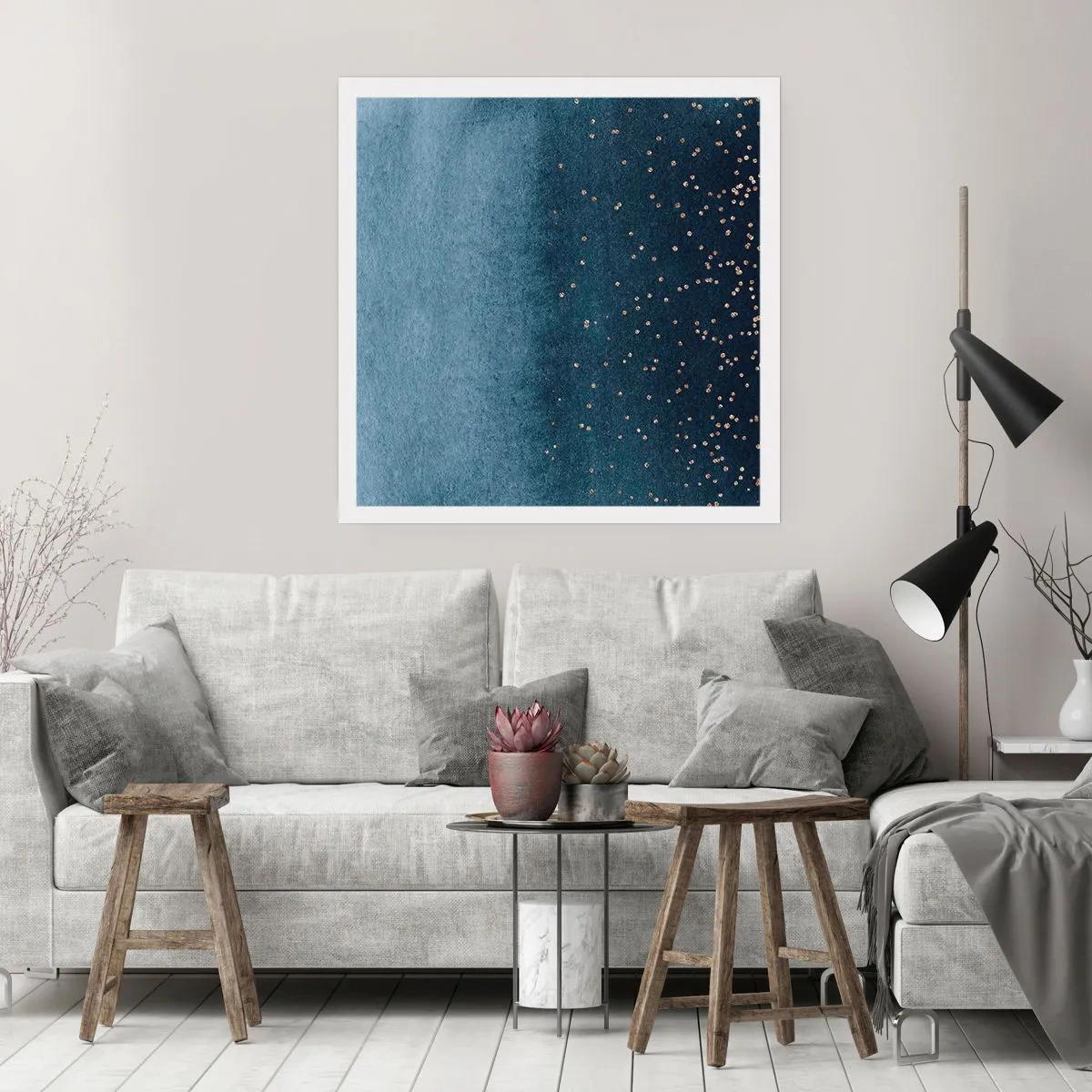 Poster - Composizione: fasi blu - 60x60 cm