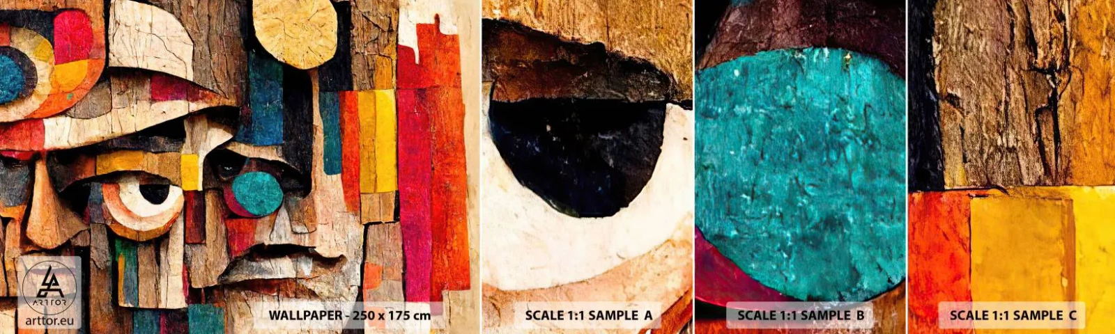 Campione di Fotomurale Adesivo Deluxe Sticker - Ti vedo... - Astrazione, Legna, Scultura - 100x30 cm