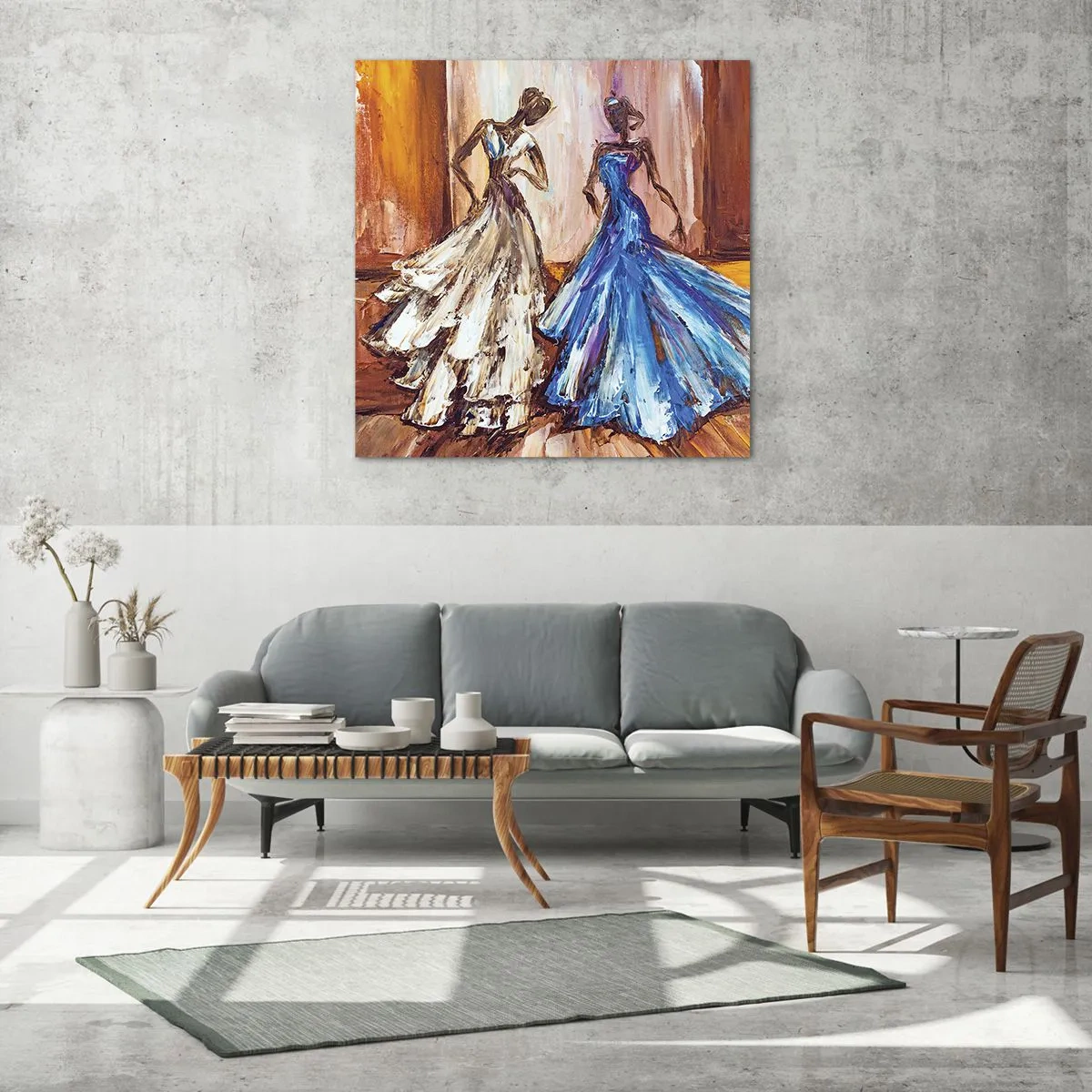 Quadro su vetro - Duetto armonioso - 40x40 cm