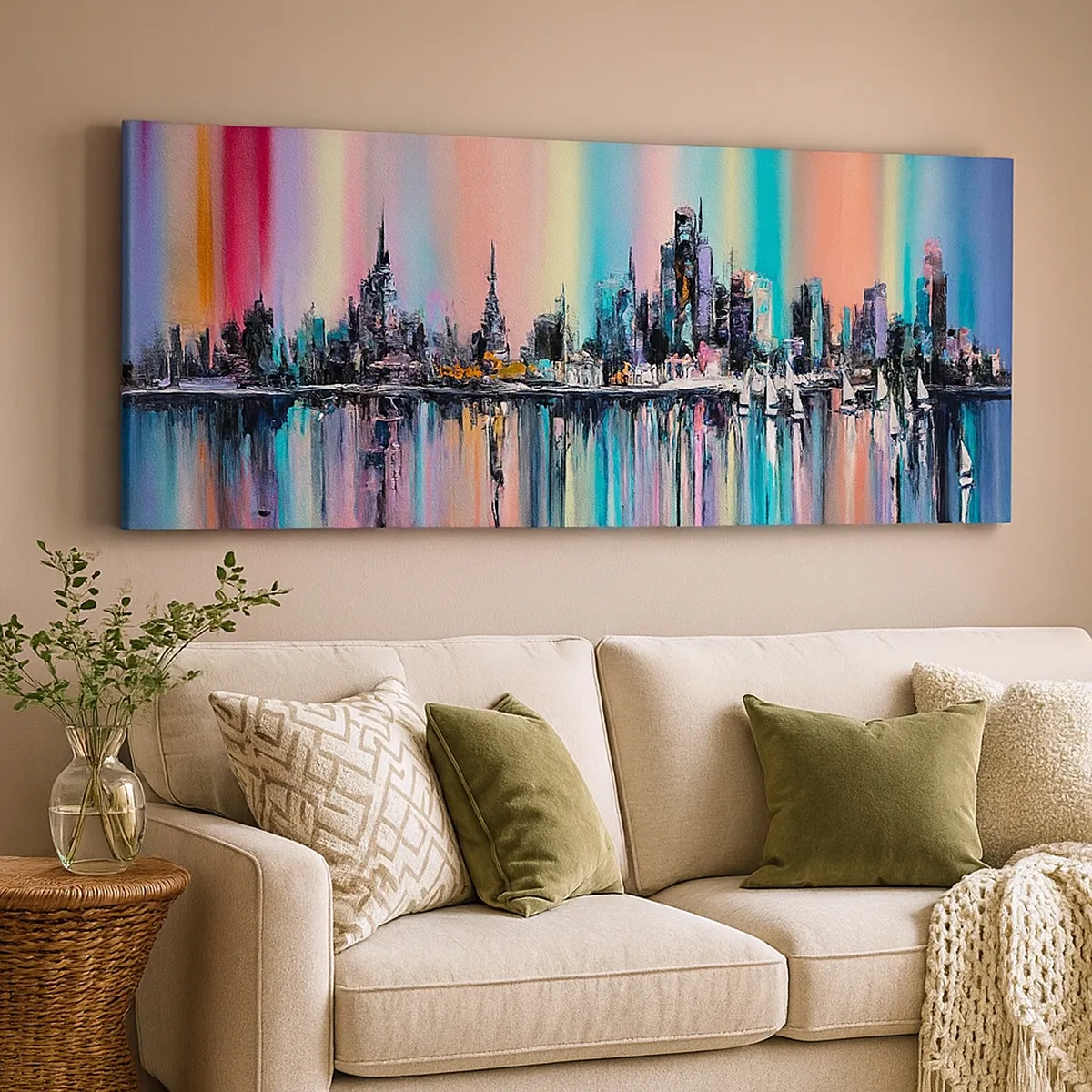 Quadro su tela - Stampe su Tela - Fluttuare alle luci della notte - 30x30 cm