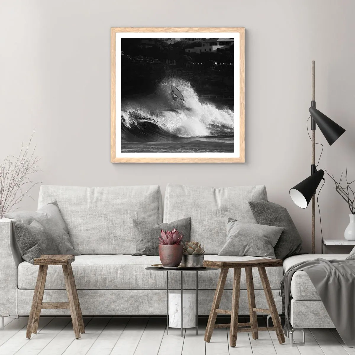 Poster in cornice rovere chiaro - Sfida accettata! - 60x60 cm