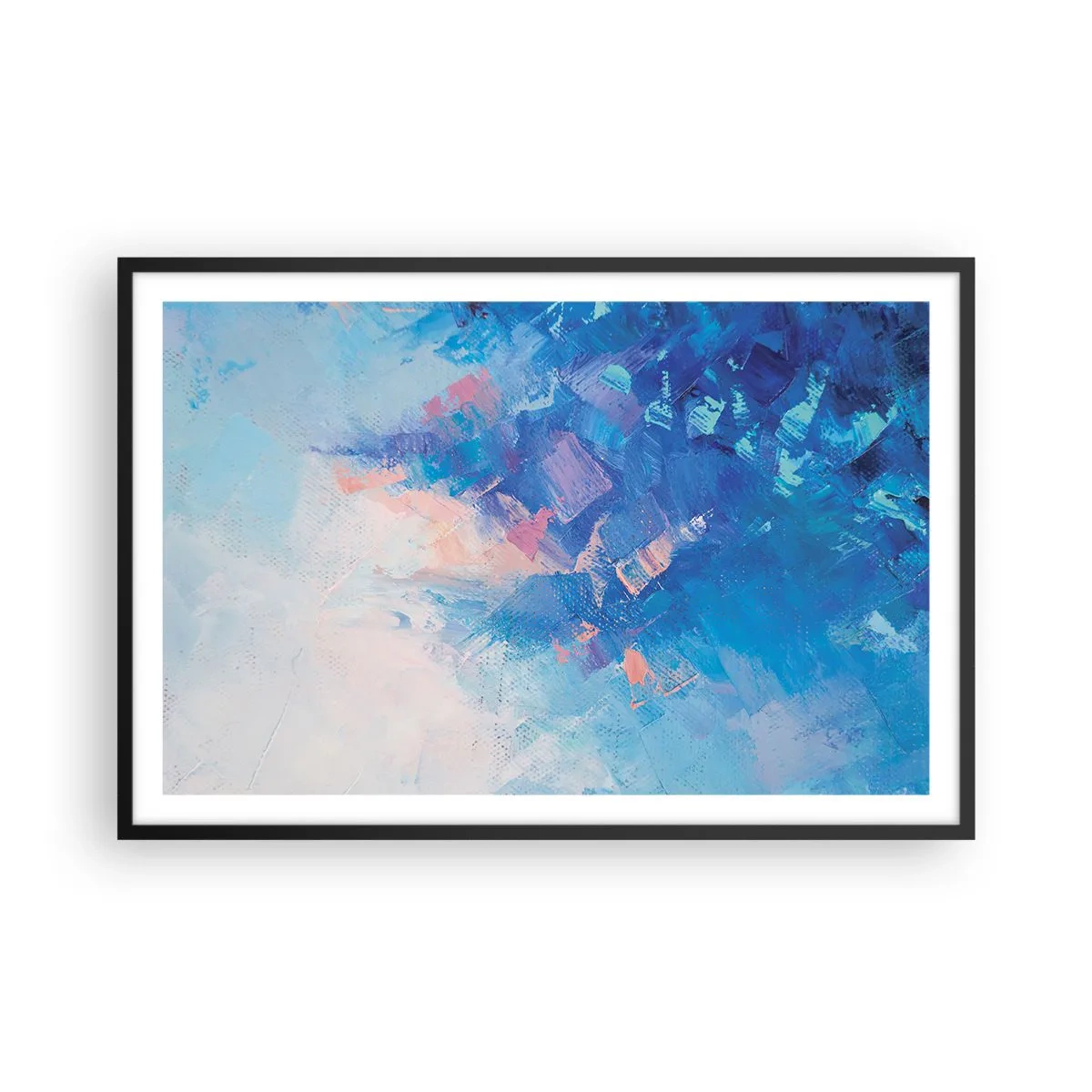 Poster in cornice nera - Astrazione invernale - 91x61 cm