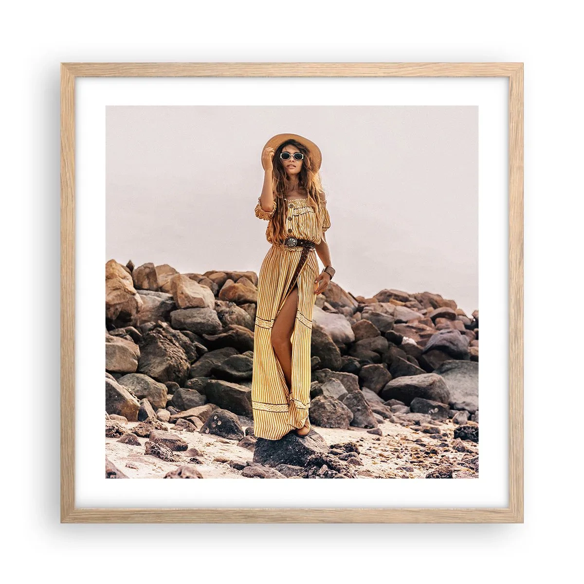 Poster in cornice rovere chiaro - La magia delle pietre - 50x50 cm