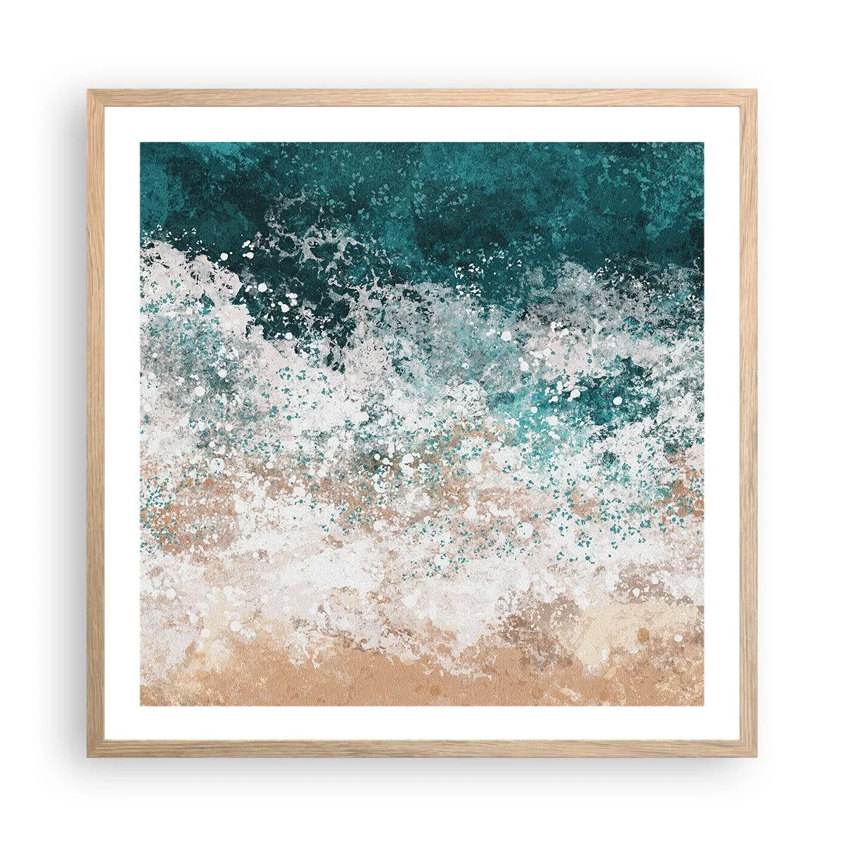 Poster in cornice rovere chiaro - Storie di mare - 60x60 cm