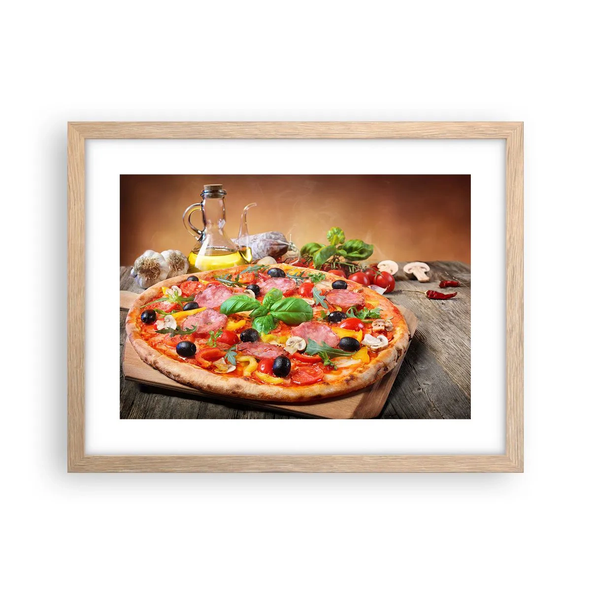 Poster in cornice rovere chiaro - Con gusto veramente italiano - 40x30 cm