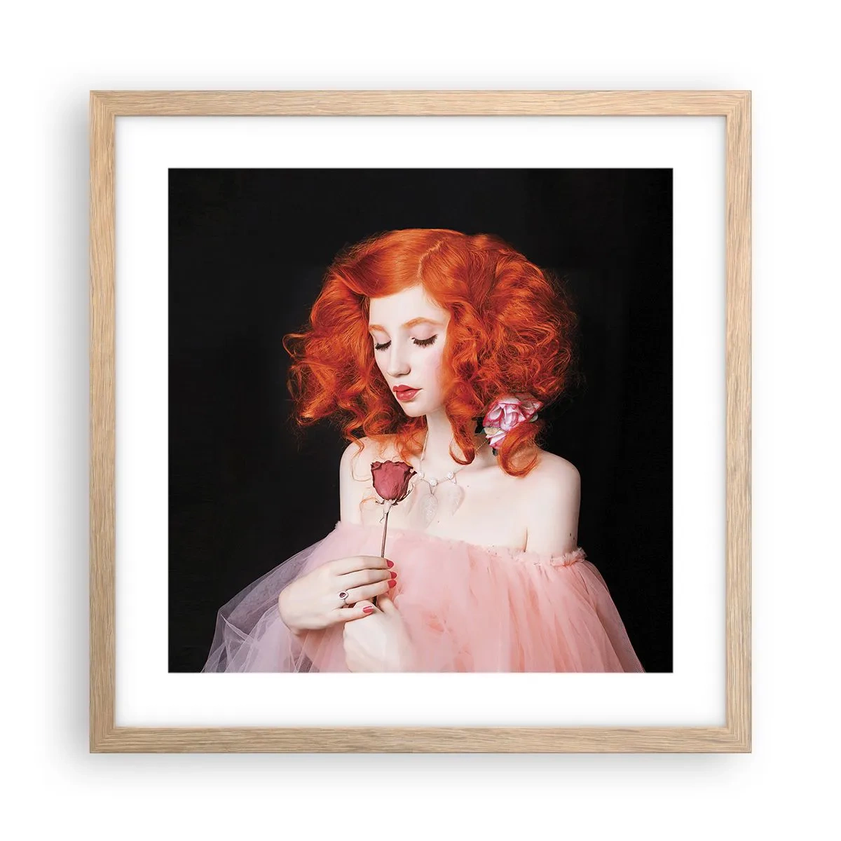 Poster in cornice rovere chiaro - In stile barocco - 40x40 cm