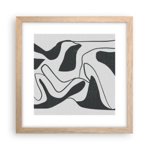Poster in cornice rovere chiaro - Gioco astratto nel labirinto - 30x30 cm