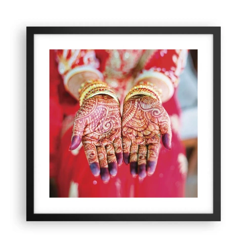 Poster in cornice nera - Pronta ad afferrare la fortuna - 40x40 cm