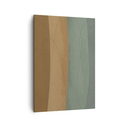 Quadro su tela - Stampe su Tela - Composizione astratta nei toni naturali della terra - 50x70cm - Composizione orizzontale - Decorazione murale moderna per soggiorno e camera da letto ARTTOR