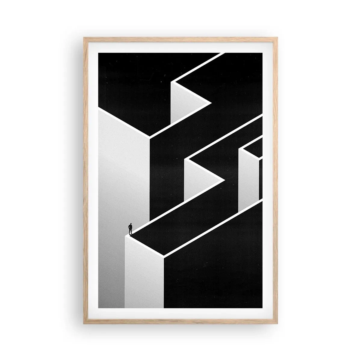 Poster in cornice rovere chiaro - Solitudine al vertice - 61x91 cm