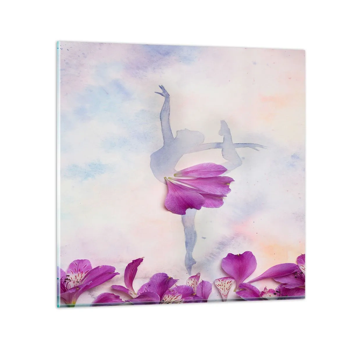 Quadro su vetro - Delicata come un fiore - 40x40 cm