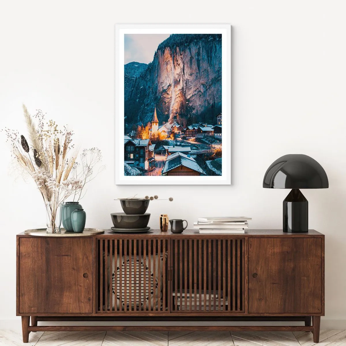 Poster in cornice bianca - Lo spirito luminoso dell'inverno - 70x100 cm